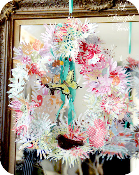 Paper flower chandelier 2