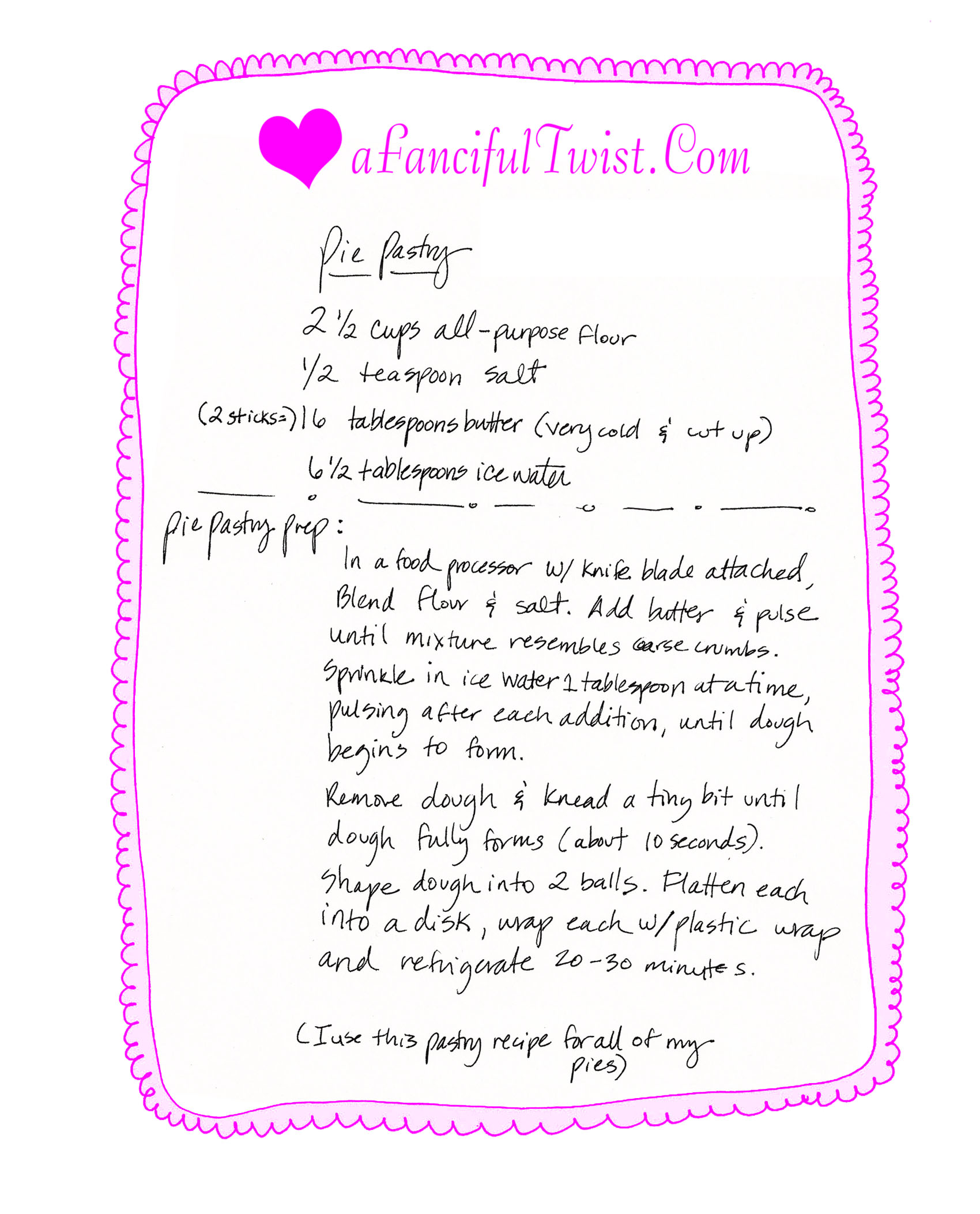 My Pie Pastry Recipe for blog My Pie Pastry Recipe for blog